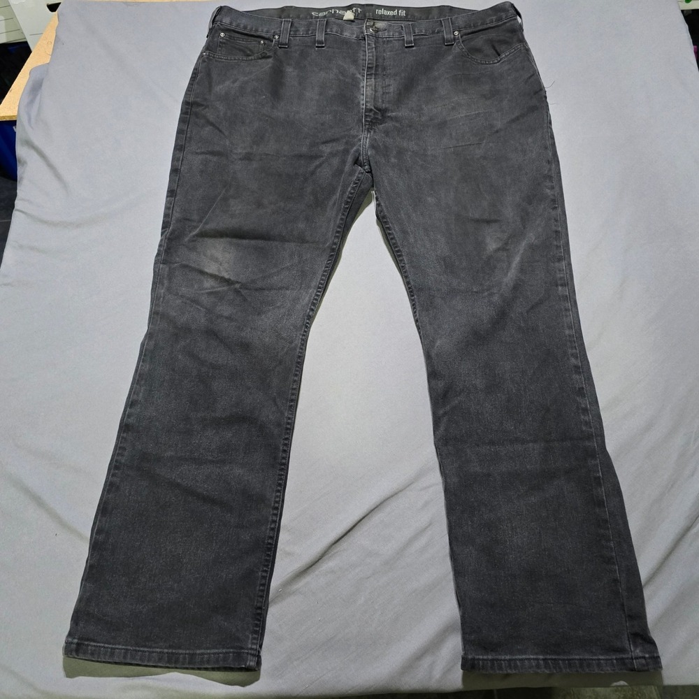 Carhartt Rugged Flex Jeans Mens 46x32 Black Relaxed Fit Straight Leg 102804